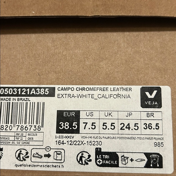 New! Veja White Sneakers with Blue Accents - Picture 7 of 7